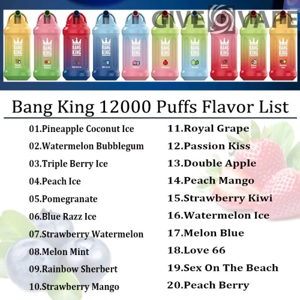 Bang King 12000 Puffs 0% 2% 3% 5% Vape desechable recargable con nicotina al por mayor - GiveVape - 2