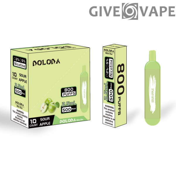 DOLODA Mini bar 800 Puffs 2% Cigarrillos electrónicos desechables recargables con nicotina Vape al por mayor - GiveVape - 9