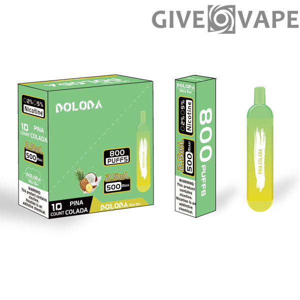DOLODA Mini bar 800 Puffs 2% Cigarrillos electrónicos desechables recargables con nicotina Vape al por mayor - GiveVape - 7