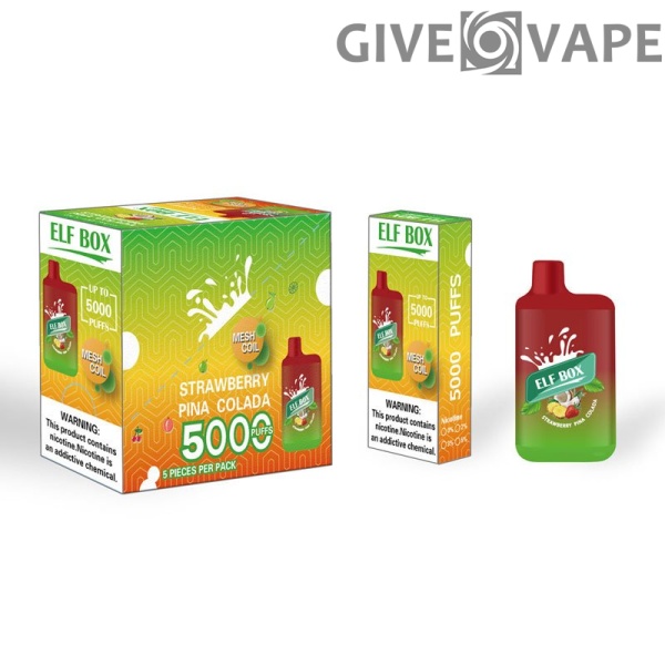 ELF BOX 5000 Rookwolken 0% 2% 3% 5% Nicotine Wegwerp Vape Authentieke E-sigarettenpen Groothandel - GiveVape - 5