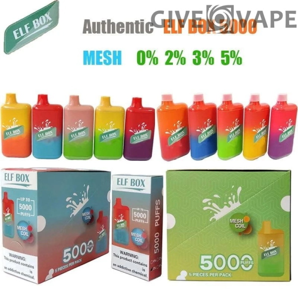 ELF BOX 5000 Rookwolken 0% 2% 3% 5% Nicotine Wegwerp Vape Authentieke E-sigarettenpen Groothandel - GiveVape - 3