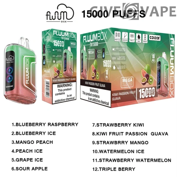 FluuM Digital Box TN 15000 Puffs 0% 2% 3% 5% Nicotina Recargable Vape Pen Pods Cigarrillo electrónico al por mayor - GiveVape - 2