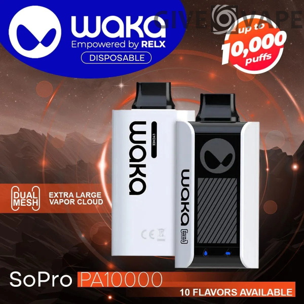 WAKA soPro PA10000 18mg/ml Nikotin Eldobható Vape - 10000 Puff Nagyker - GiveVape - 1