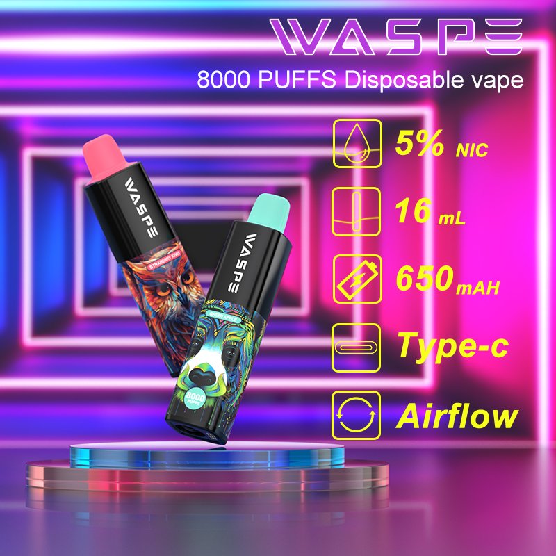 WASPE 8000 PUFFS 0% 2% 3% 5% Nikotin eldobható Vape nagykereskedés - GiveVape - 1