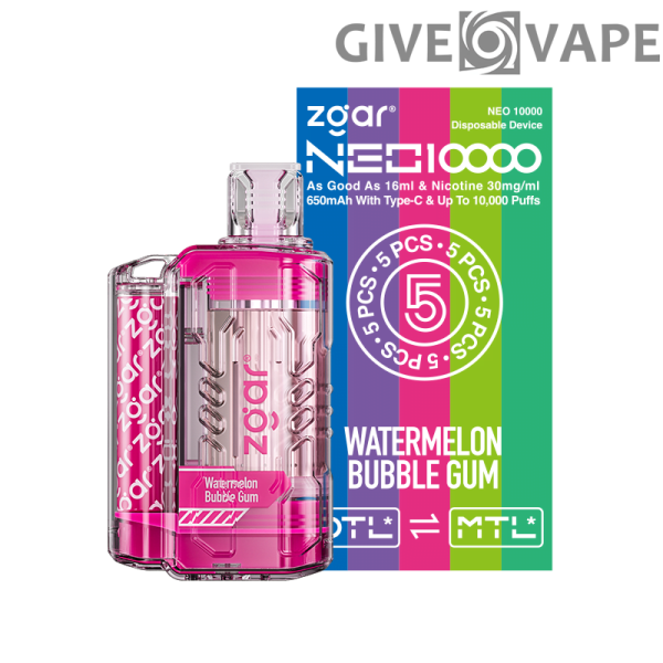 ZGAR NEO 10000 Puffs 3% Никотиновый перезаряжаемый одноразовый вейп оптом - GiveVape - 4