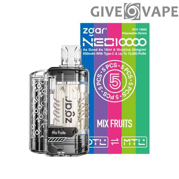 ZGAR NEO 10000 Puffs 3% Никотиновый перезаряжаемый одноразовый вейп оптом - GiveVape - 5