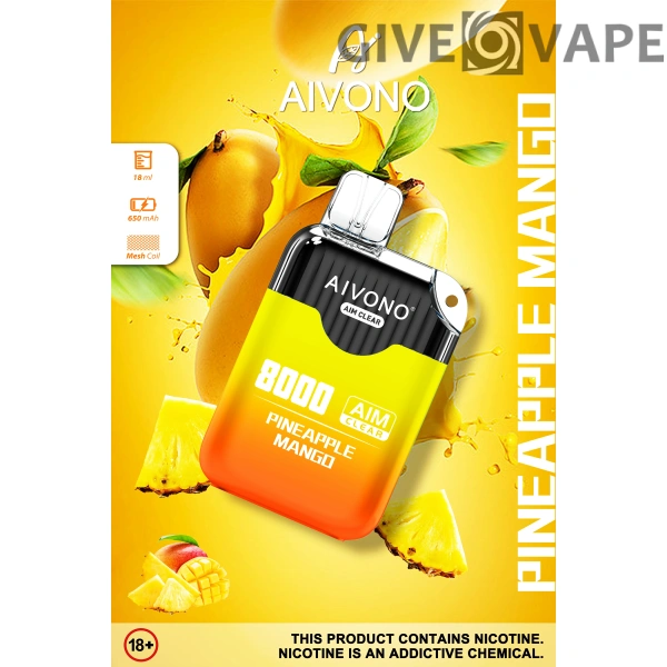 AIVONO AIM CLEAR 8000 Puff-uri 0% 2% 5% Stilo vape reîncărcabil de unică folosință cu conținut scăzut de nicotină Cumpărați cu ridicata - GiveVape - 4
