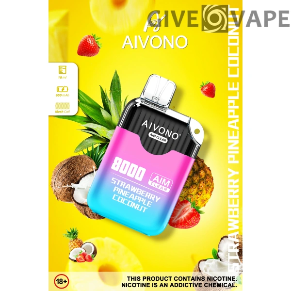 AIVONO AIM CLEAR 8000 Puff-uri 0% 2% 5% Stilo vape reîncărcabil de unică folosință cu conținut scăzut de nicotină Cumpărați cu ridicata - GiveVape - 2