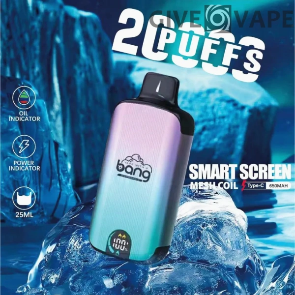 Bang Vape 20000 Puffs Dual Mesh 0% 2% 3% 5% Светодиодный дисплей с низким содержанием никотина Перезаряжаемый оптом Купить одноразовую ручку для вейпа оптом - GiveVape - 1