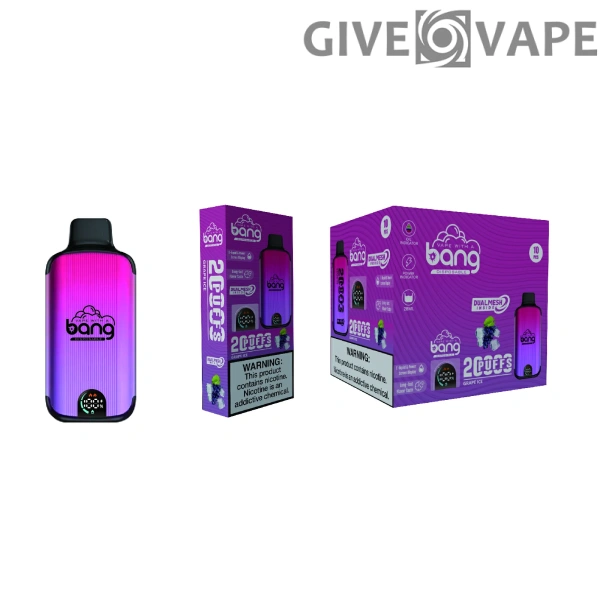 Bang Vape 20000 Puffs Dual Mesh 0% 2% 3% 5% Светодиодный дисплей с низким содержанием никотина Перезаряжаемый оптом Купить одноразовую ручку для вейпа оптом - GiveVape - 10