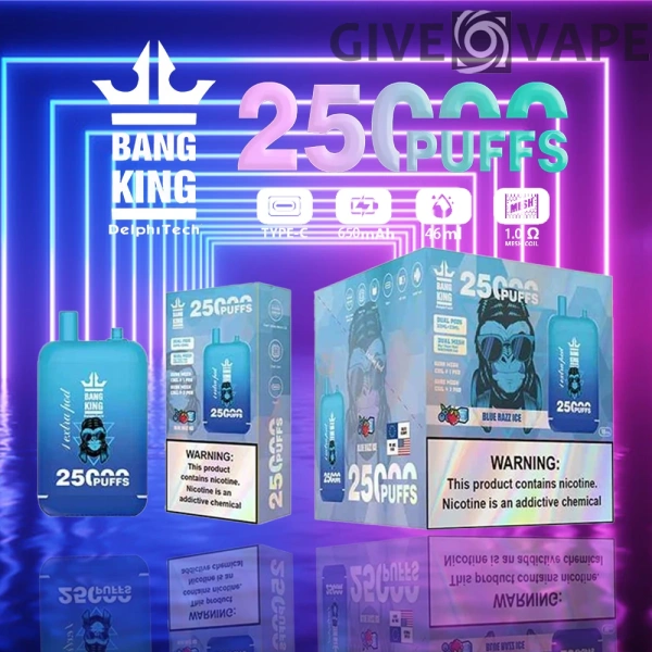 Bang King 25000 Puffs Dual Pods 0% 2% 3% 5% Low Nicotine Rechargeable Disposable Vapes Pen Bulk Buy Wholesale - GiveVape - 4