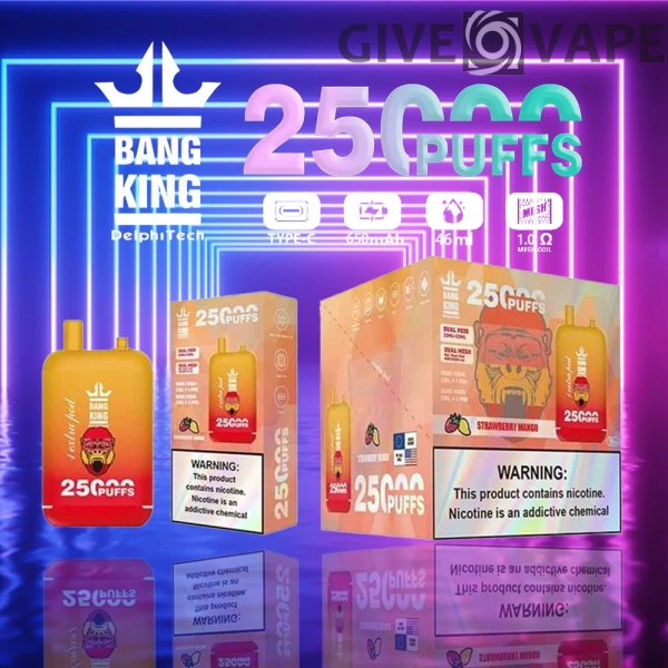 Bang King 25000 Puffs Dual Pods 0% 2% 3% 5% Low Nicotine Rechargeable Disposable Vapes Pen Bulk Buy Wholesale - GiveVape - 5