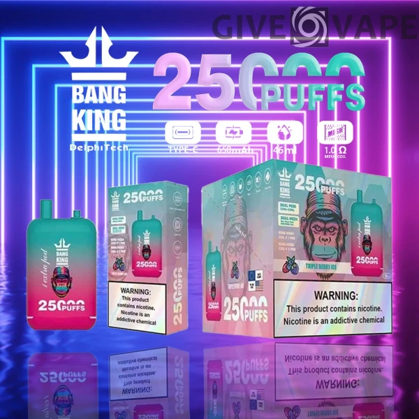 Bang King 25000 Puffs Dual Pods 0% 2% 3% 5% Low Nicotine Rechargeable Disposable Vapes Pen Bulk Buy Wholesale - GiveVape - 6
