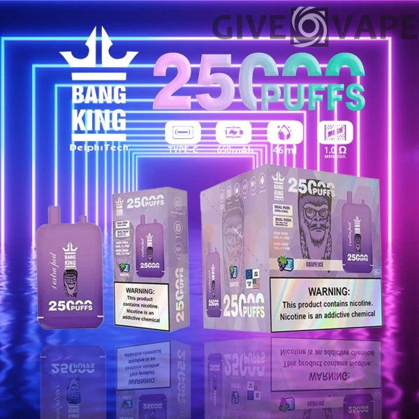 Bang King 25000 Puffs Dual Pods 0% 2% 3% 5% Low Nicotine Rechargeable Disposable Vapes Pen Bulk Buy Wholesale - GiveVape - 8