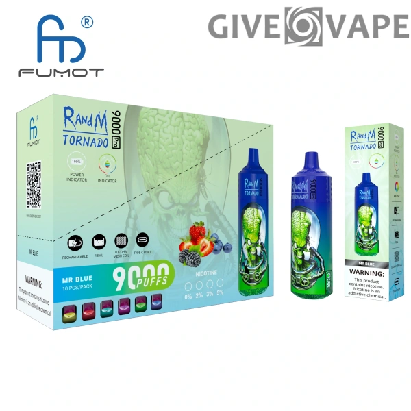 RandM Tornado 9000 PRO Puffs 0% 2% 3% 5% Nízký obsah nikotinu hromadně Koupit nabíjecí jednorázové vape velkoobchod - GiveVape - 5