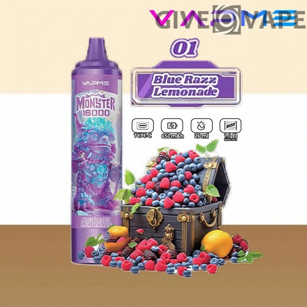 Vapme Monster 16000 Puffs 2% 5% Vape de unică folosință reîncărcabile cu nicotină Cumpărare în vrac Comerț cu ridicata - GiveVape - 9