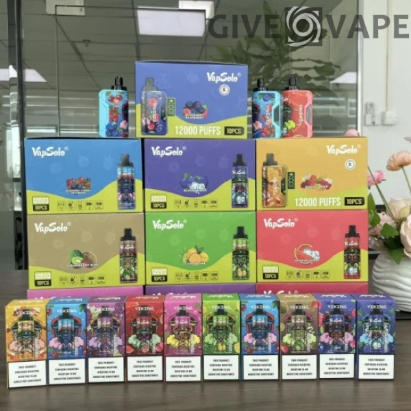VapSolo Viking 12000 Puffs 2% 5% Low Nicotine Rechargeable Disposable Vapes Pen Bulk Buy Wholesale - GiveVape - 12