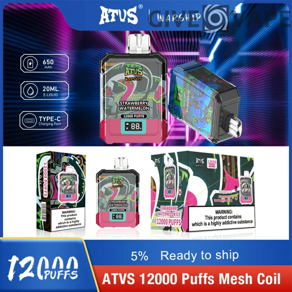 Atvs Warship 12000 Puffs 5% Low Nicotine Rechargeable Disposable Vapes Pen Bulk Buy Wholesale - GiveVape - 3