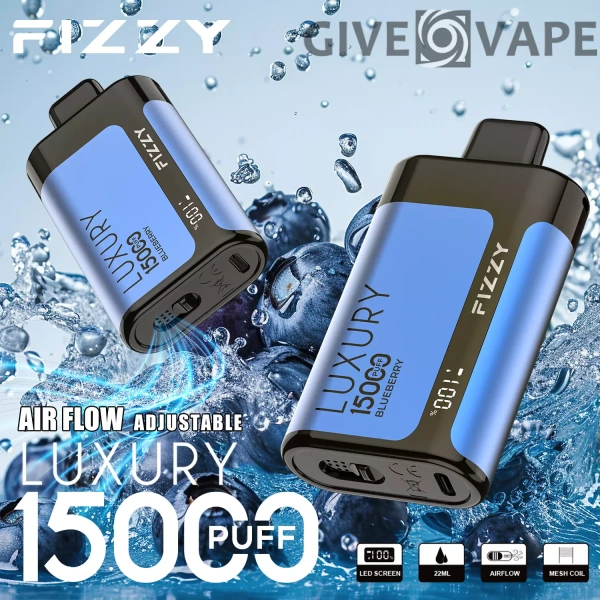 Fizzy Luxury 15000 Puffar 2% 5% Låg nikotinhalt, uppladdningsbara engångsvapes Penna Bulk Köp grossist - GiveVape - 6