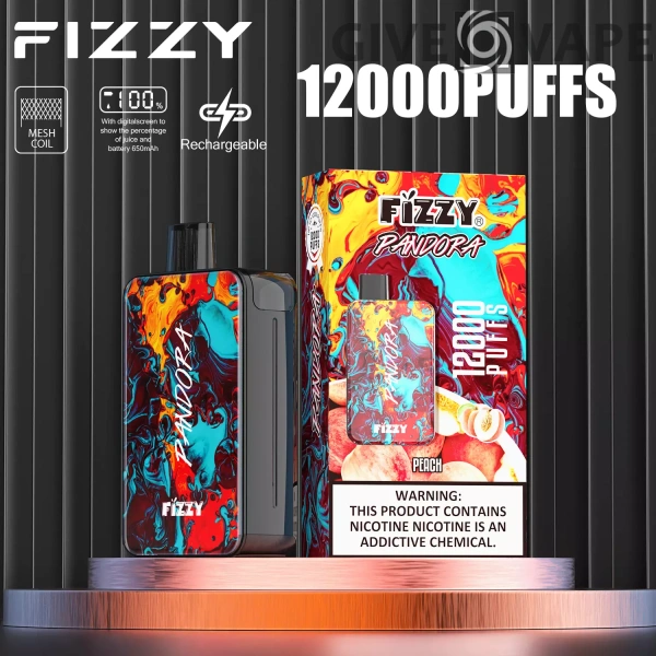 Fizzy Pandora 12000 Puffs 2% 5% Oplaadbare wegwerpvapes-pen met laag nicotinegehalte Bulk Koop groothandel - GiveVape - 4