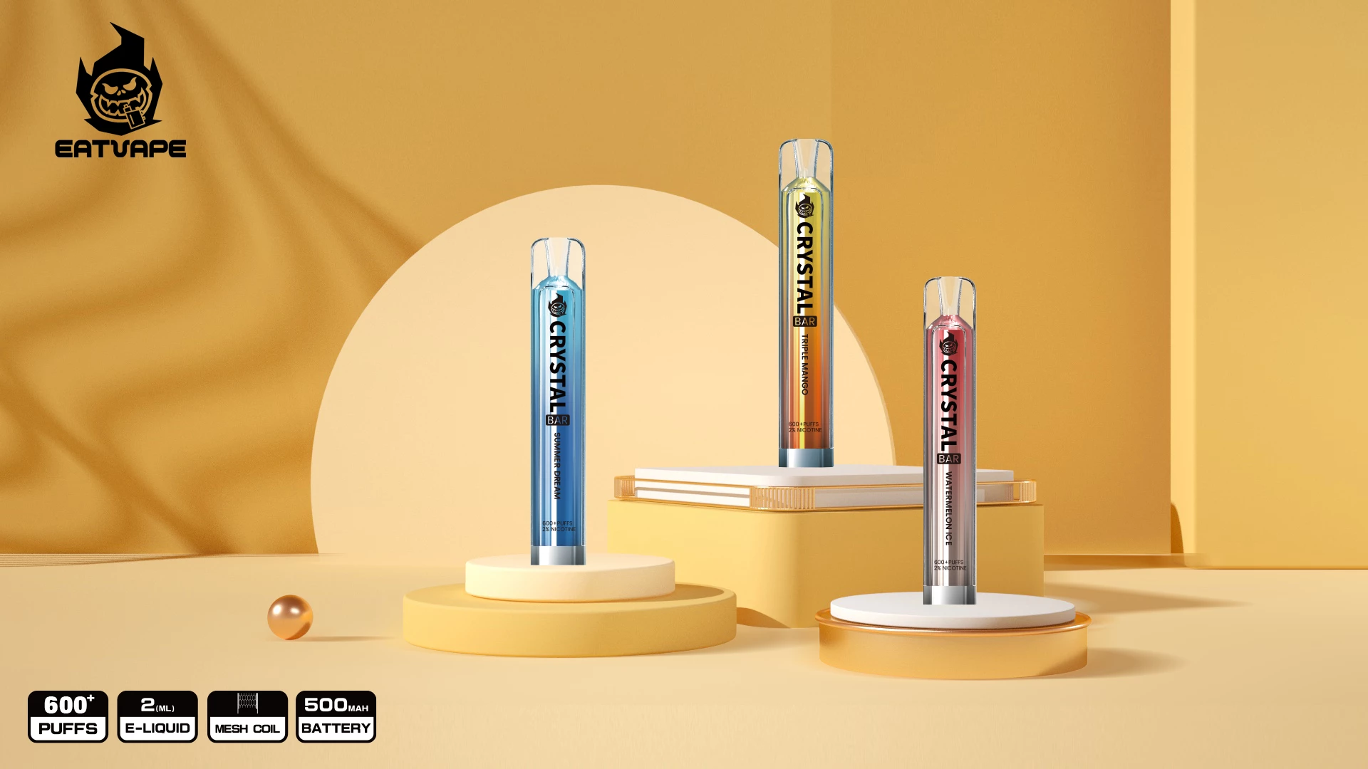 SFOG Crystal 600 Puffs 2% Stylo à vape jetable rechargeable à faible teneur en nicotine Acheter en gros