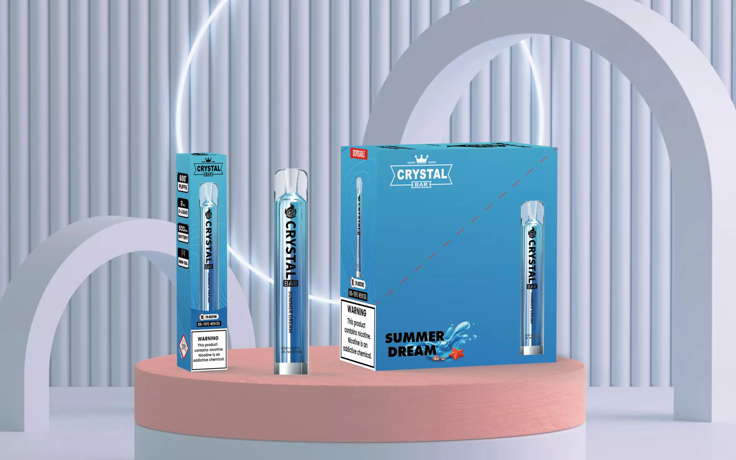 SFOG Crystal 600 Puffs 2% Stylo à vape jetable rechargeable à faible teneur en nicotine Acheter en gros