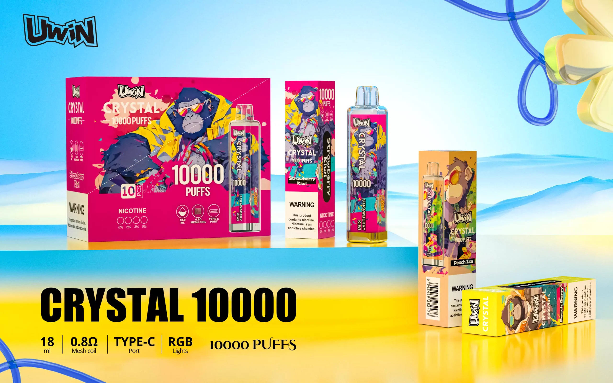 Uwin Crystal 10000 Puffs 0% 2% 3% 5% Nikotinarm, wiederaufladbar, Einweg-Vapes, Stift, Großpackung, 32 Stück Uwin Crystal 10000 Puffs 0% 2% 3% 5% Nikotinarm, wiederaufladbar, Einweg-Vapes, Pen, Großpackung, im Großhandel kaufen