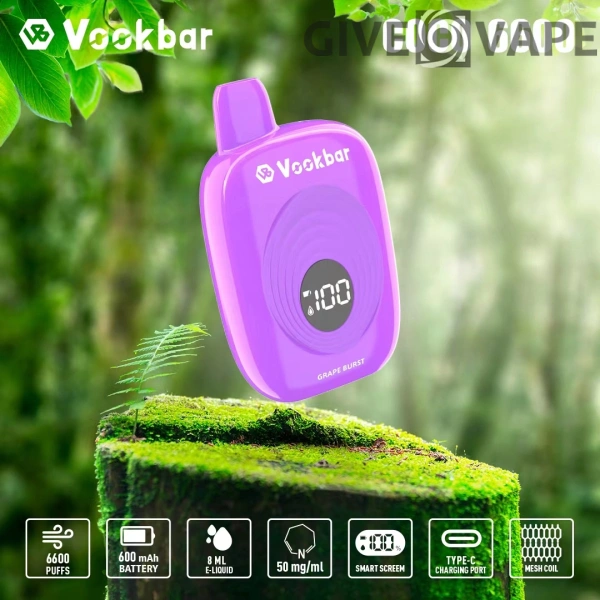 Vookbar Coco 6600 Puffs digitális intelligens képernyő 3% alacsony nikotintartalmú újratölthető eldobható Vapes toll tömeges vásárlás nagykereskedelmi - GiveVape - 6