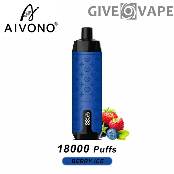 AIVONO Deluxe Bar 18000 Puffs Кальян с цифровым экраном 0% 2% 3% 5% Перезаряжаемые одноразовые ручки для электронных сигарет с низким содержанием никотина Купить оптом - GiveVape - 5