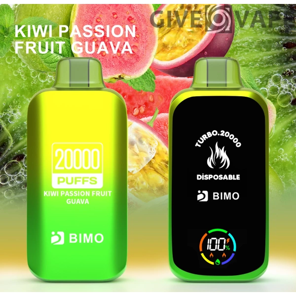 BIMO Turbo 20000 Puffs fuld skærm 0% 2% 5% Genopladelige engangsvapes med lav nikotinindhold Pen Bulk Køb Engros - GiveVape - 6