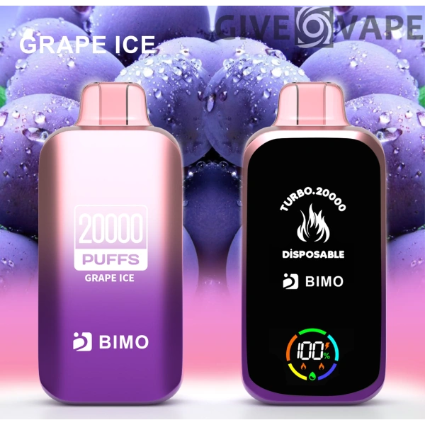 BIMO Turbo 20000 Puffs fuld skærm 0% 2% 5% Genopladelige engangsvapes med lav nikotinindhold Pen Bulk Køb Engros - GiveVape - 5