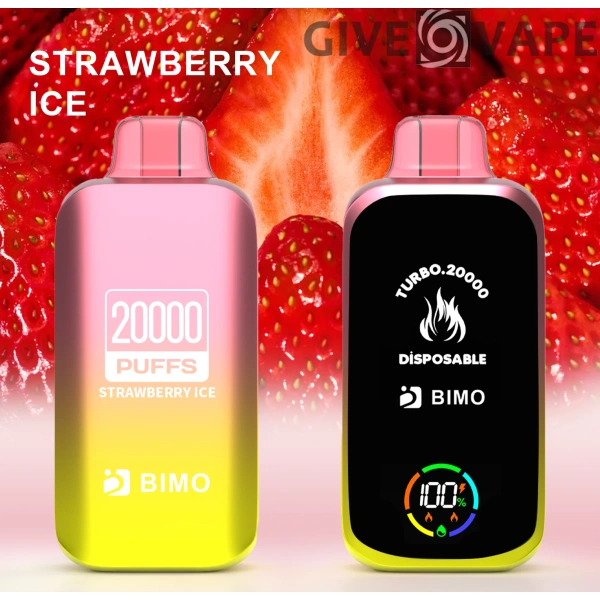 BIMO Turbo 20000 Puffs fuld skærm 0% 2% 5% Genopladelige engangsvapes med lav nikotinindhold Pen Bulk Køb Engros - GiveVape - 3