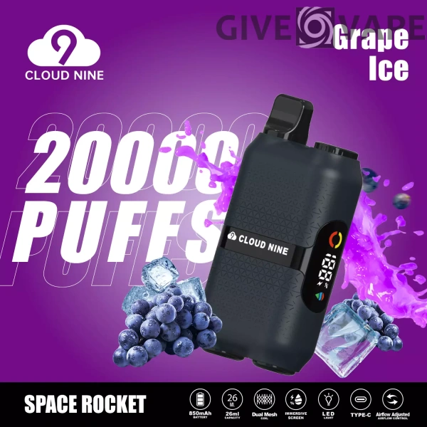 CLOUD NINE D33 20000 Puffs Dual Mesh Immersive Screen 5% Genopladelig engangsvapes med lav nikotinindhold Pen Bulk Køb Engros - GiveVape - 11