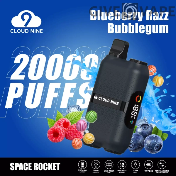 CLOUD NINE D33 20000 Puffs Dual Mesh Immersive Screen 5% Genopladelig engangsvapes med lav nikotinindhold Pen Bulk Køb Engros - GiveVape - 5