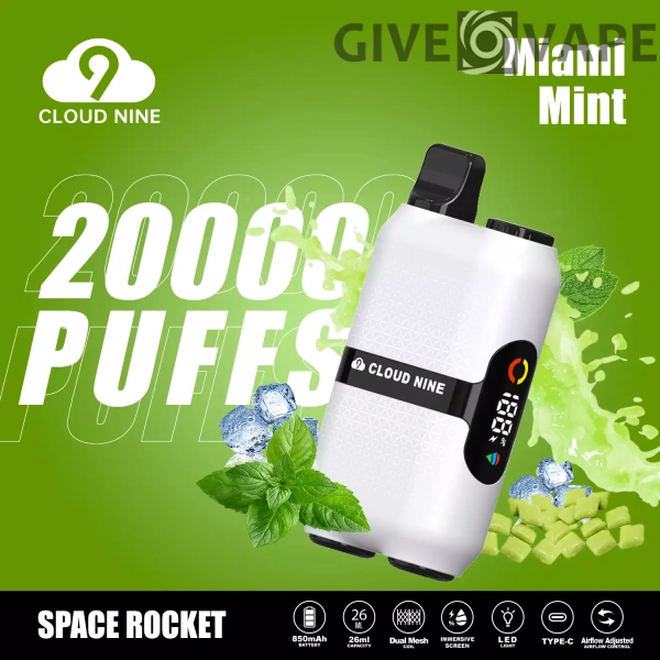 CLOUD NINE D33 20000 Puffs Dual Mesh Immersive Screen 5% Genopladelig engangsvapes med lav nikotinindhold Pen Bulk Køb Engros - GiveVape - 8
