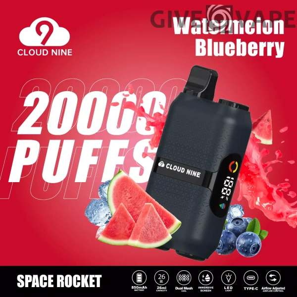 CLOUD NINE D33 20000 Puffs Dual Mesh Immersive Screen 5% Genopladelig engangsvapes med lav nikotinindhold Pen Bulk Køb Engros - GiveVape - 9