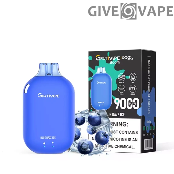 Grativape Boom 9000 Puffs 0% 2% 3% 5% Low Nicotine Rechargeable Disposable Vapes Pen Bulk Buy Wholesale - GiveVape - 6