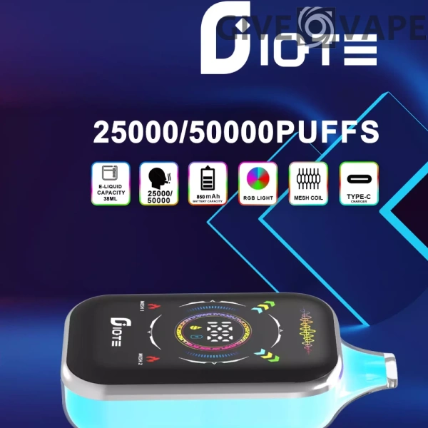IQTE 50000 Puffs Dual Mesh RGB Tela Cheia 0% 2% 5% Baixa Nicotina Recarregável Vapes Descartáveis ​​Pen Bulk Comprar Atacado - GiveVape - 1