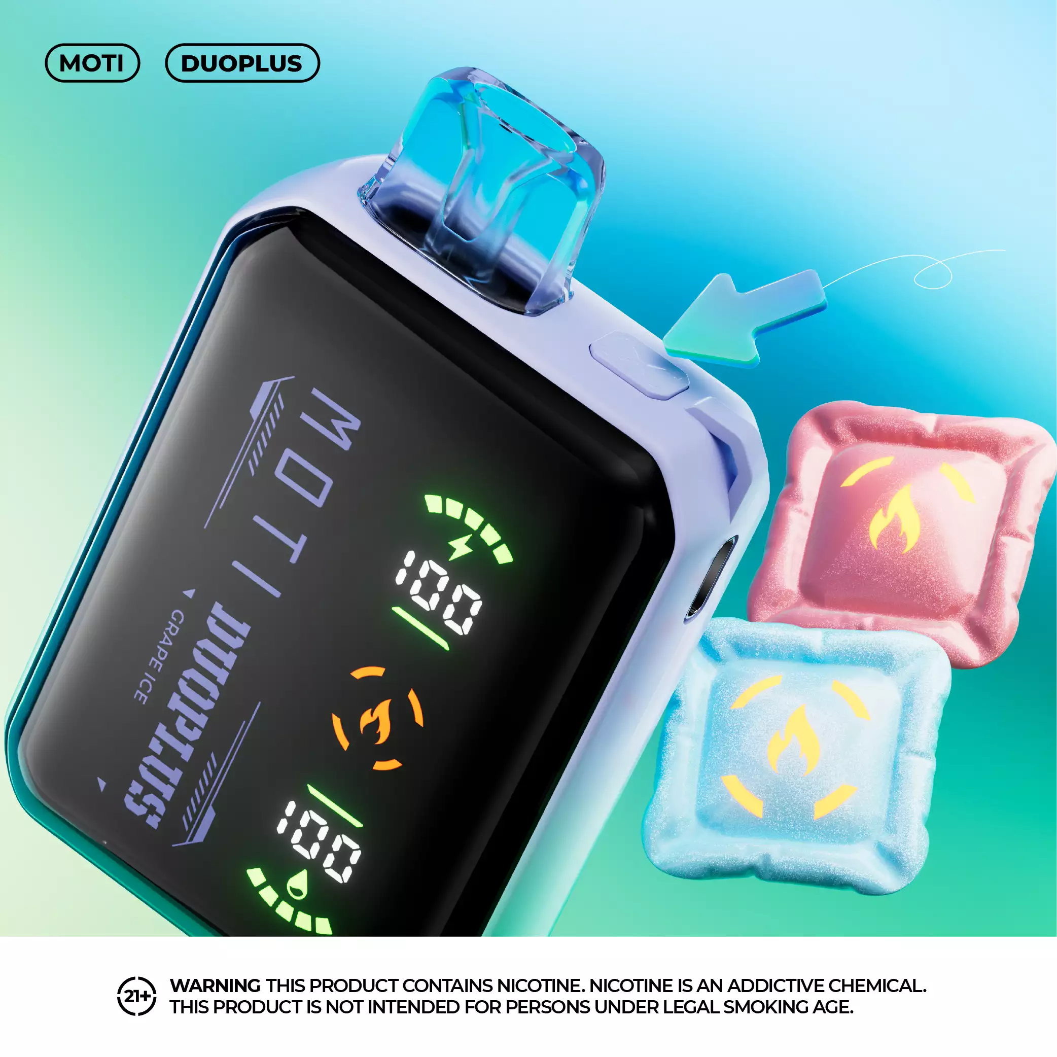 MOTI Duoplus 25000 Puffs Dual Mesh Smart Max Képernyő 3% Alacsony nikotintartalmú Újratölthető Eldobható Vapes Pen Tömeges Vásárlás Nagyker