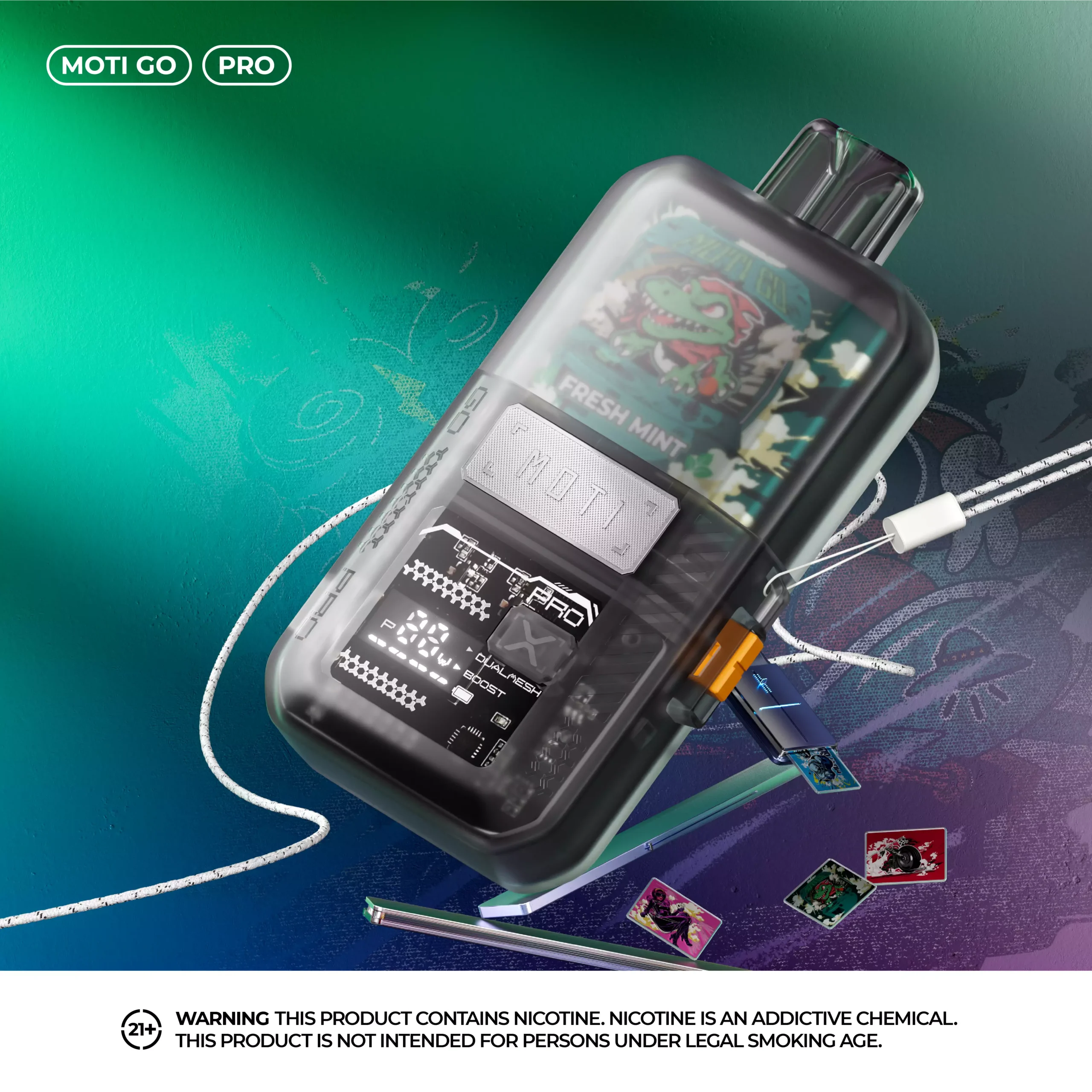 MOTI Go Pro 12000 Puffs Dual Mesh Smart Screen 3% 5% Alacsony nikotintartalmú Újratölthető Eldobható Vapes Pen Tömeges Vásárlás Nagyker