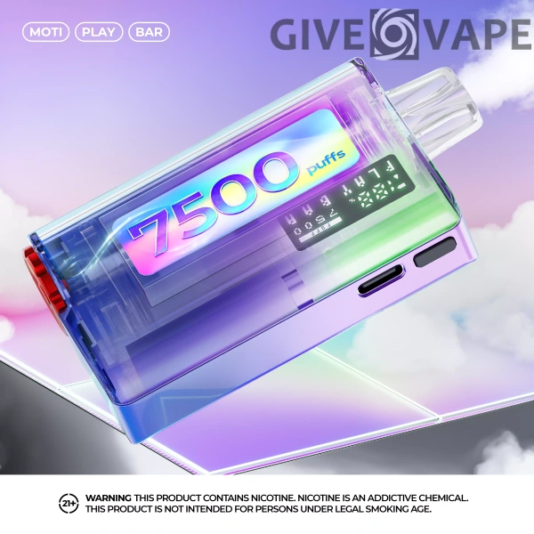MOTI Play Bar 7500 Puffs Crystal Digital Screen 5% Penna per vaporizzatori usa e getta ricaricabile a basso contenuto di nicotina Bulk Acquista all'ingrosso - GiveVape - 1