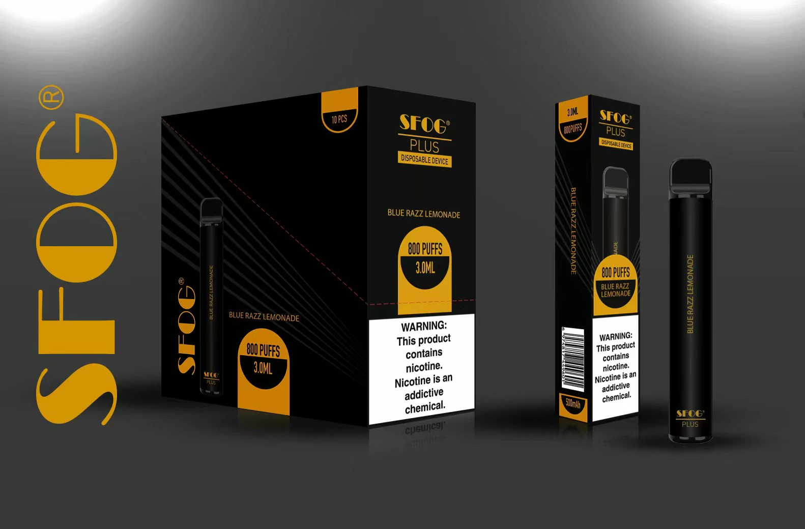 SFOG PLUS 800 bouffées 2% 3% 5% stylo à vape jetable rechargeable à faible teneur en nicotine en vrac acheter en gros