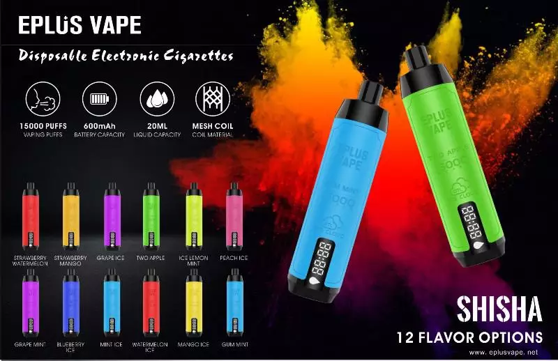 VASY EPLUS Vape Shisha 15000 Puffs Écran numérique 0.6% Faible teneur en nicotine Vapes jetables rechargeables Stylo en vrac Acheter en gros