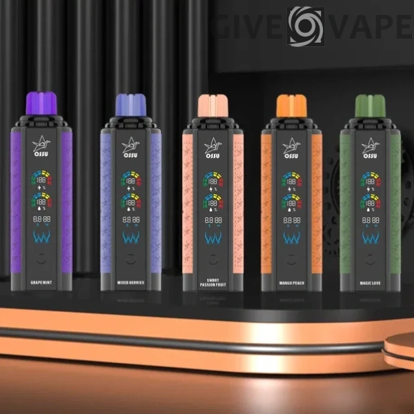 VASY OSSU 30000 Puffs Shisha Hookah Dual Mesh Full Screen 0% 5% Low Nicotine Rechargeable Disposable Vapes Pen Bulk Buy Wholesale - GiveVape - 8